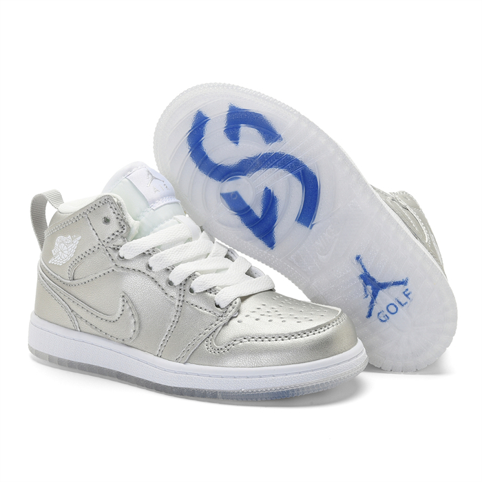 Youth Running Weapon Air Jordan 1 Silver Shoes 127
